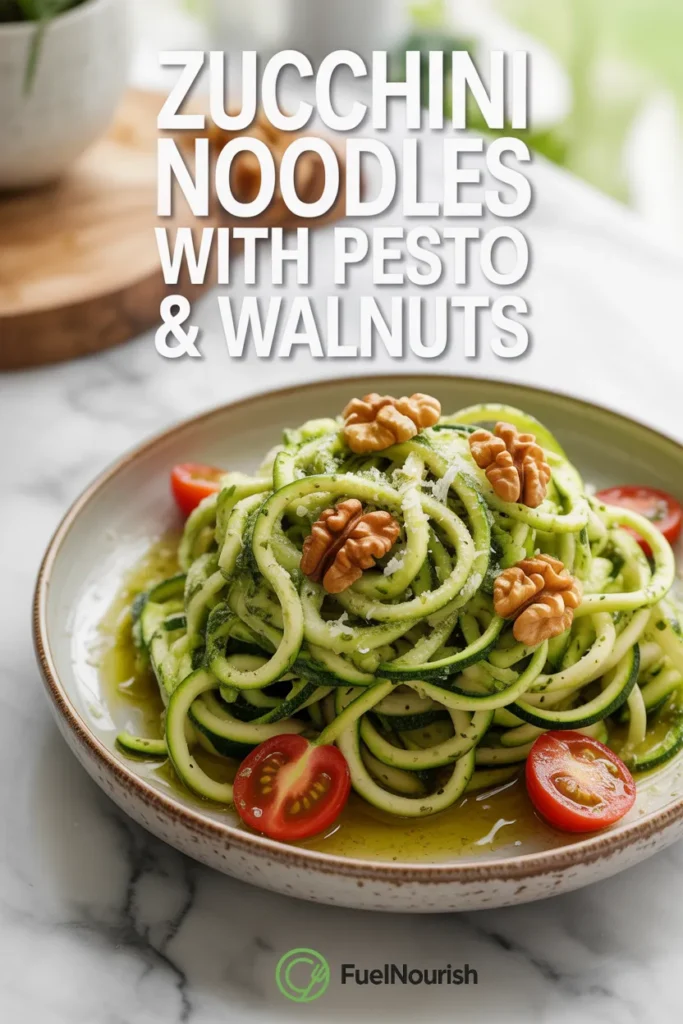 Zucchini Noodles with Pesto & Walnuts