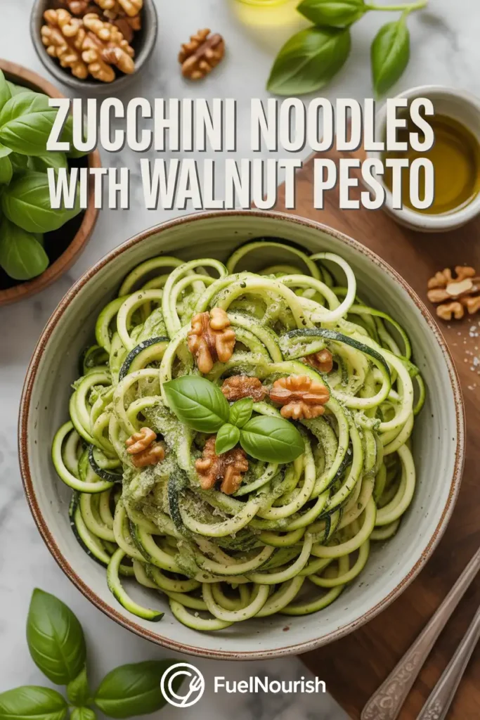 Zucchini Noodles with Walnut Pesto