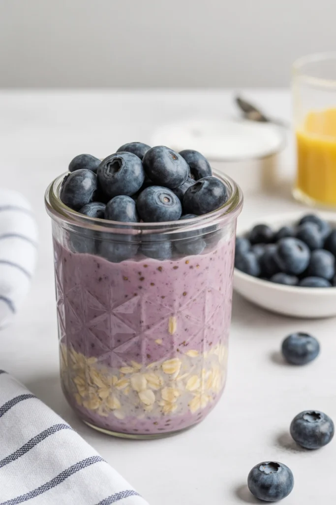 Blueberry Chia Overnight Oats (GF Oats)