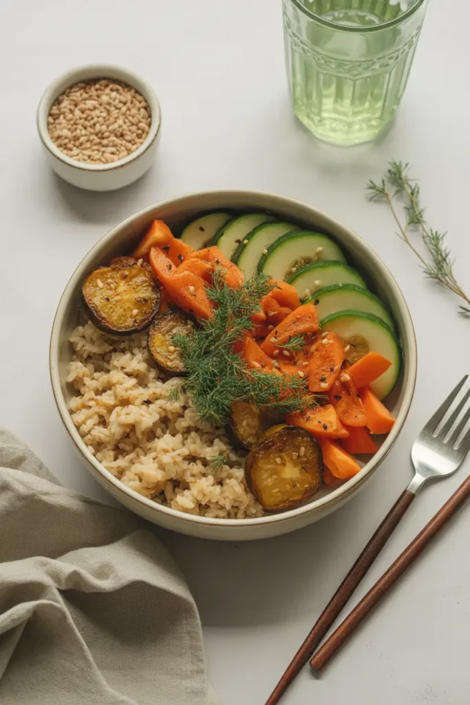 Brown Rice & Roasted Vegetable Bowl