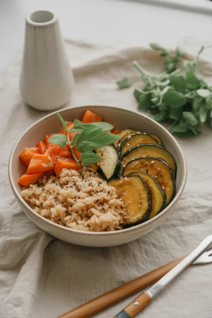 Brown Rice & Roasted Vegetable Bowl