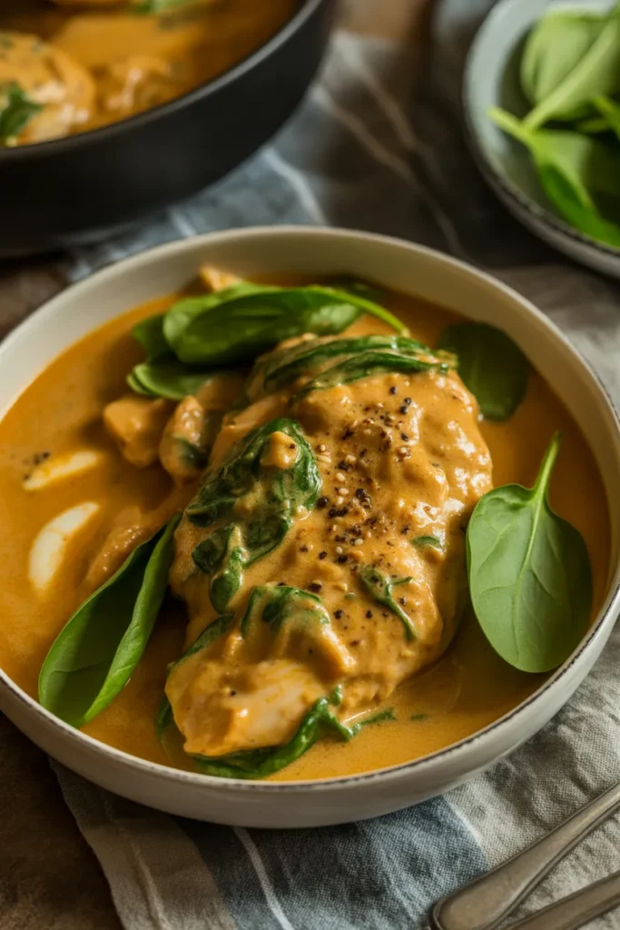 Coconut Curry Chicken with Spinach