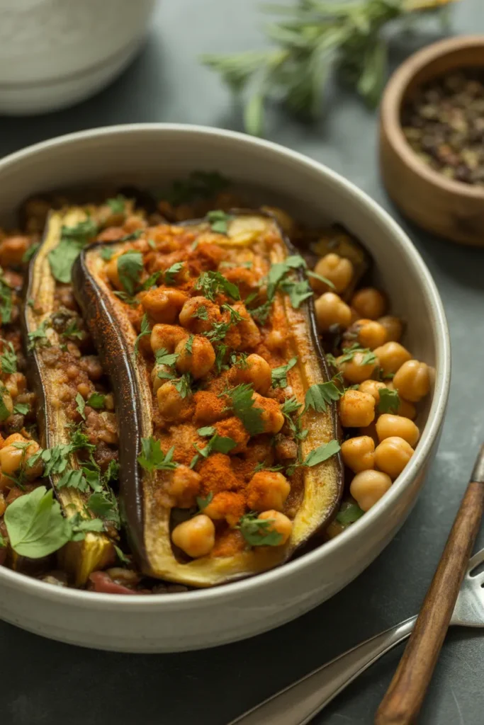Eggplant & Chickpea Keto Bowl