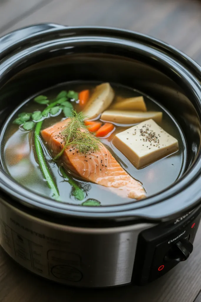 Ginger Miso Salmon Soup