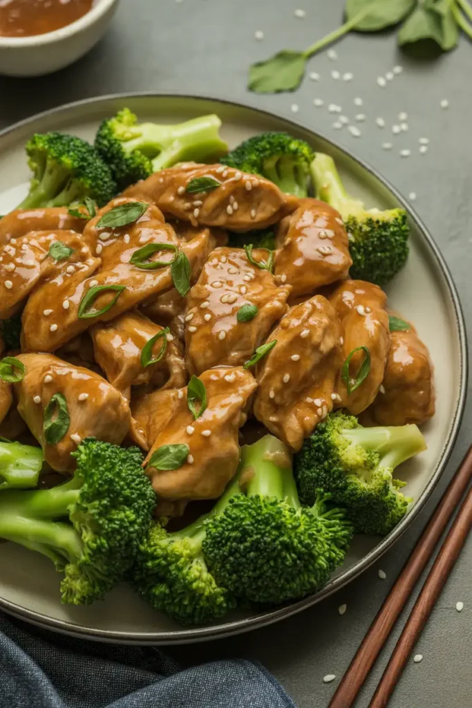 Ginger Sesame Chicken with Broccoli