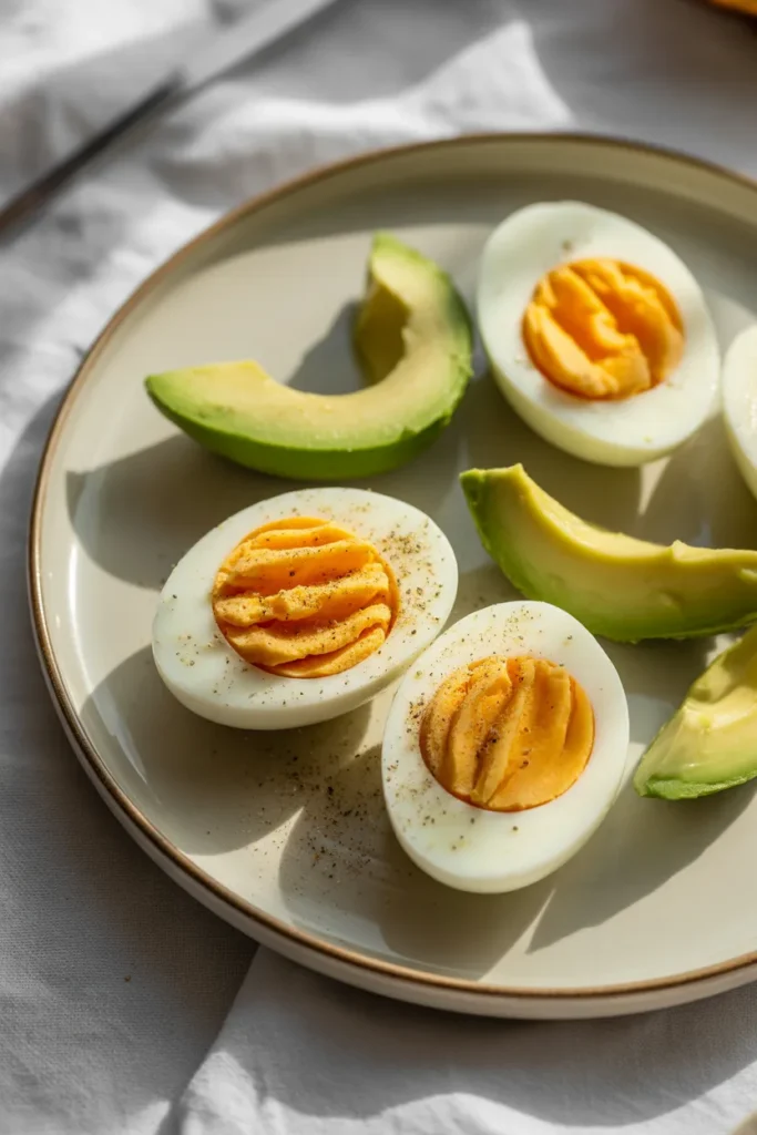 Hard-Boiled Eggs with Avocado