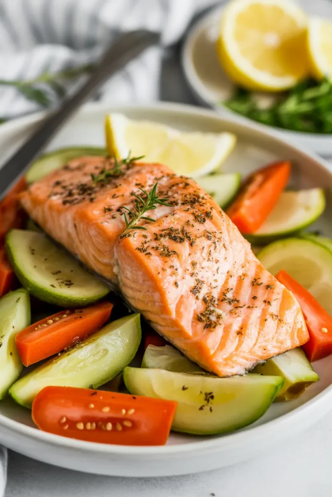 Lemon-Garlic Salmon with Veggies