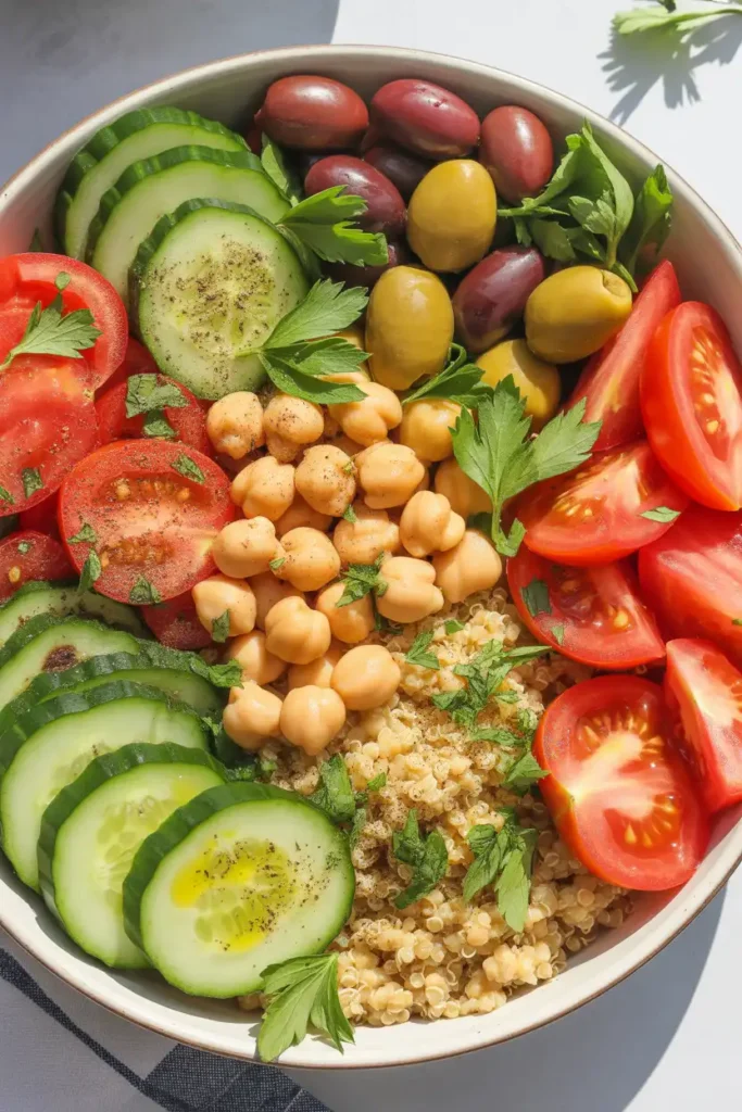 Mediterranean Quinoa Chickpea Bowl
