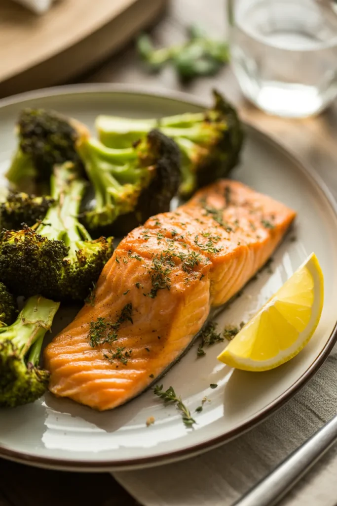 Turmeric Garlic Salmon with Roasted Broccoli