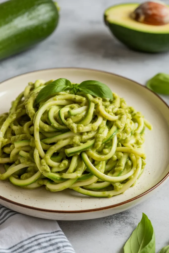 Zucchini Noodles with Avocado Pesto