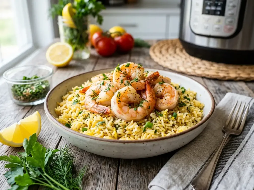 Shrimp and rice meal-prep