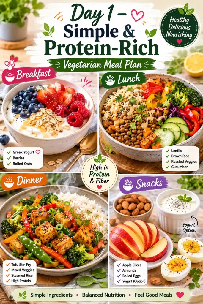 21 Day Fix Vegetarian Meal Plan Day 1