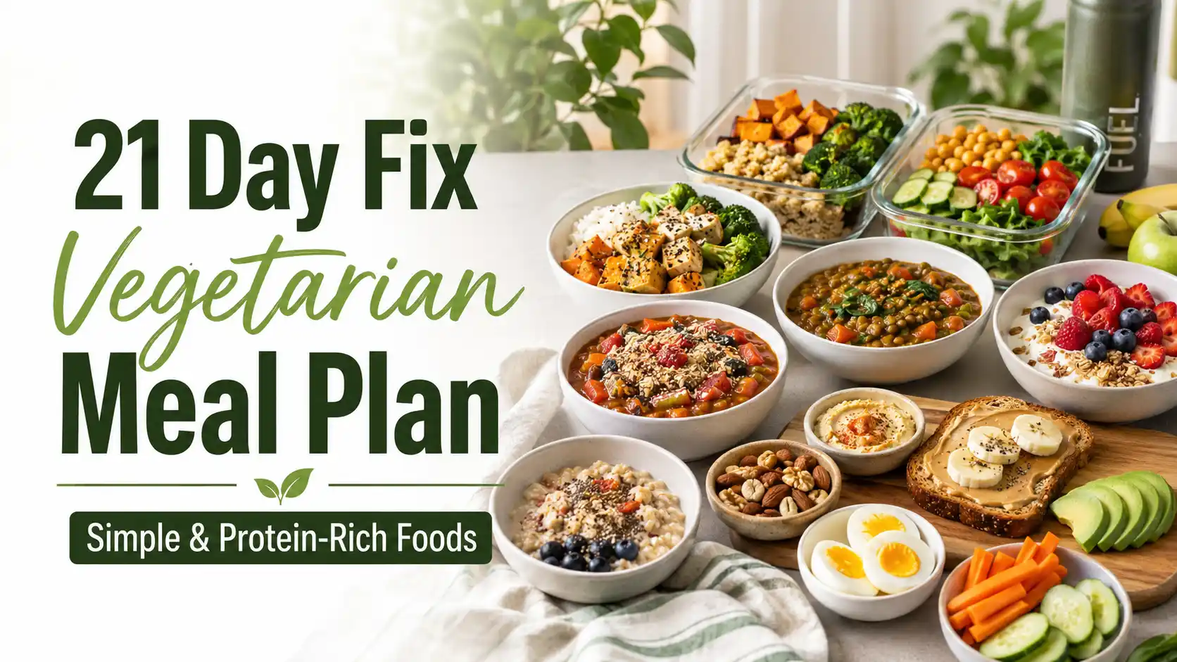 21 Day Fix Vegetarian Meal Plan (Simple & Protein-Rich Foods)