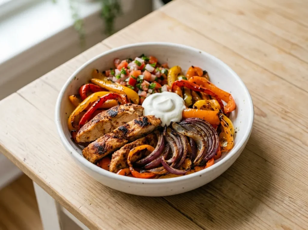 Air Fryer Chicken Fajita Bowl