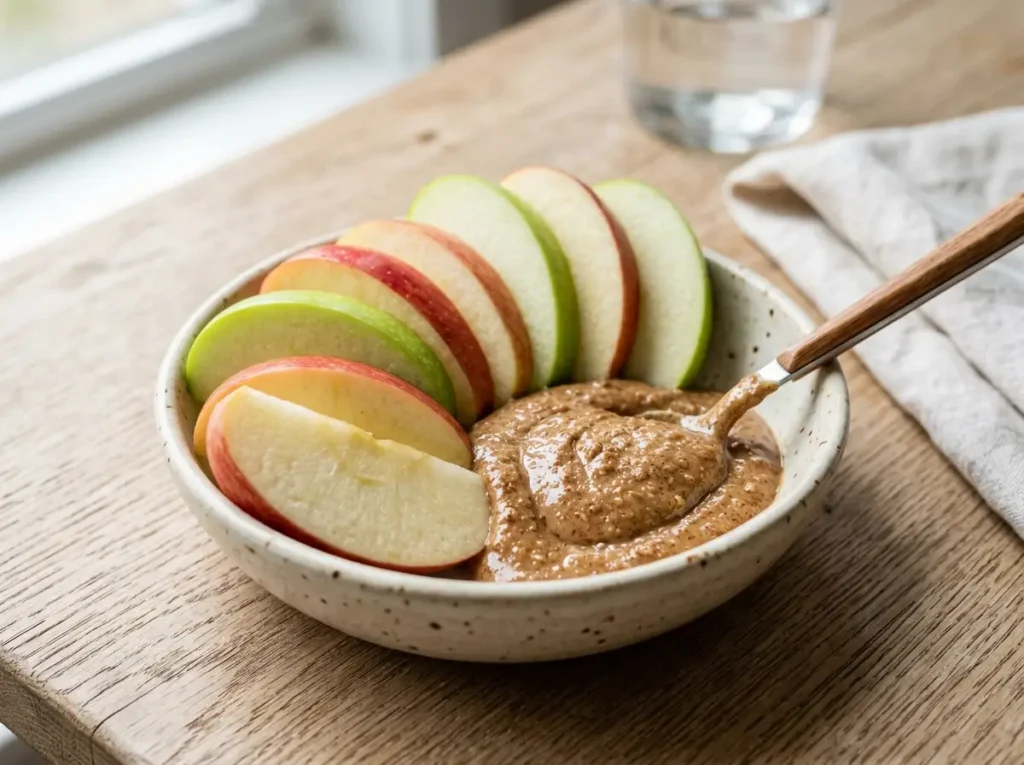 Apple slices with almond butter