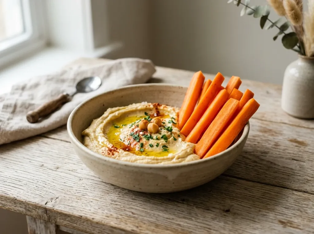 Carrot Sticks with Hummus