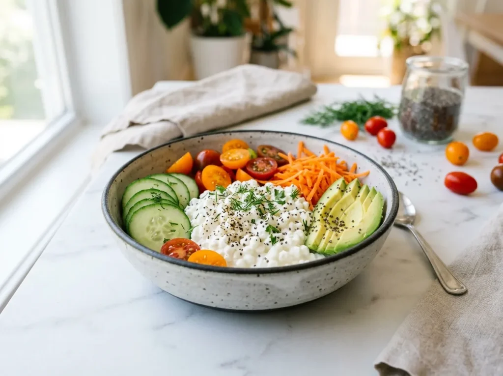 Cottage Cheese & Veggie Bowl