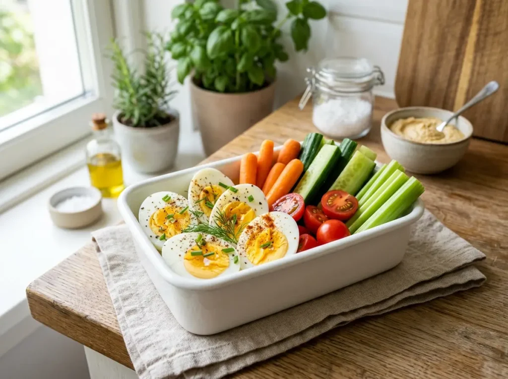 Hard-Boiled Eggs with Veggies