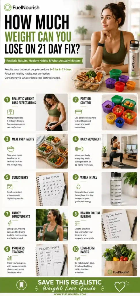 How Much Weight Can You Lose on 21 Day Fix (Real Results Guide) Infographics