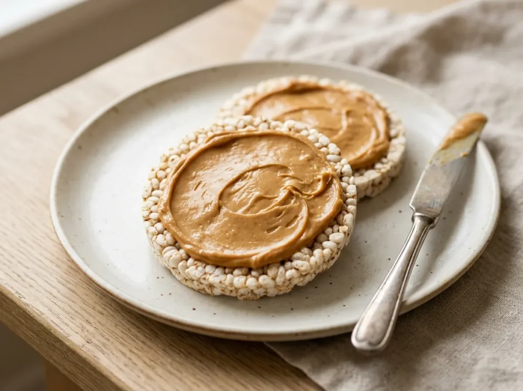 Rice cakes with peanut butter