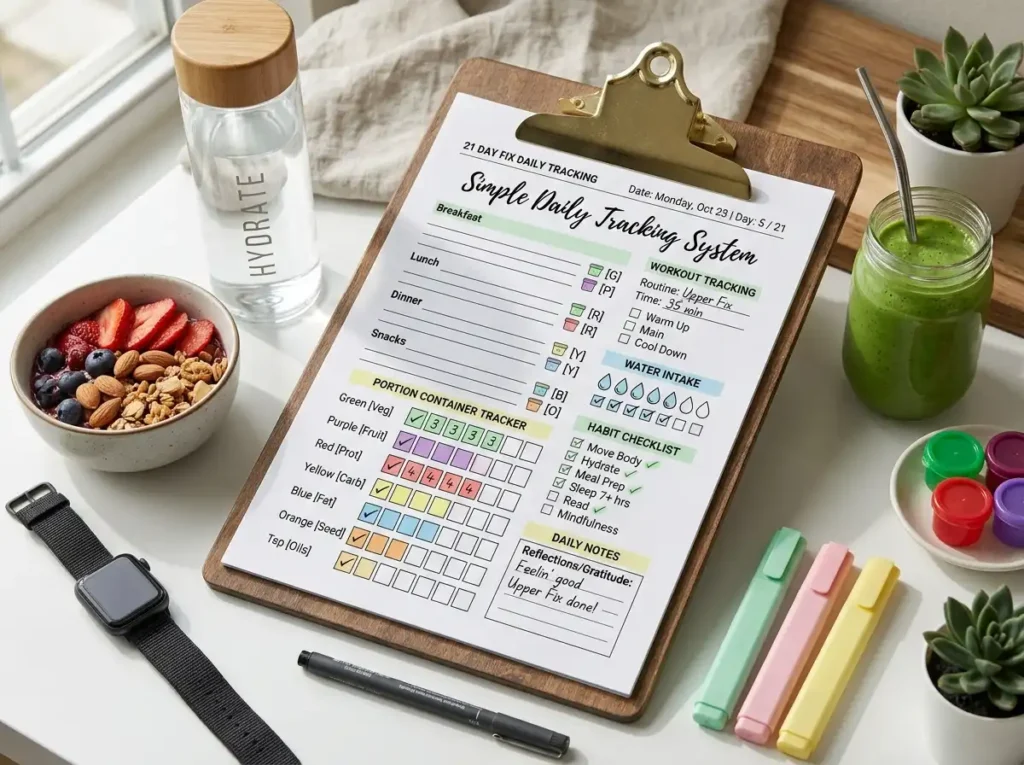 Simple 21 Day Fix Planner Layout