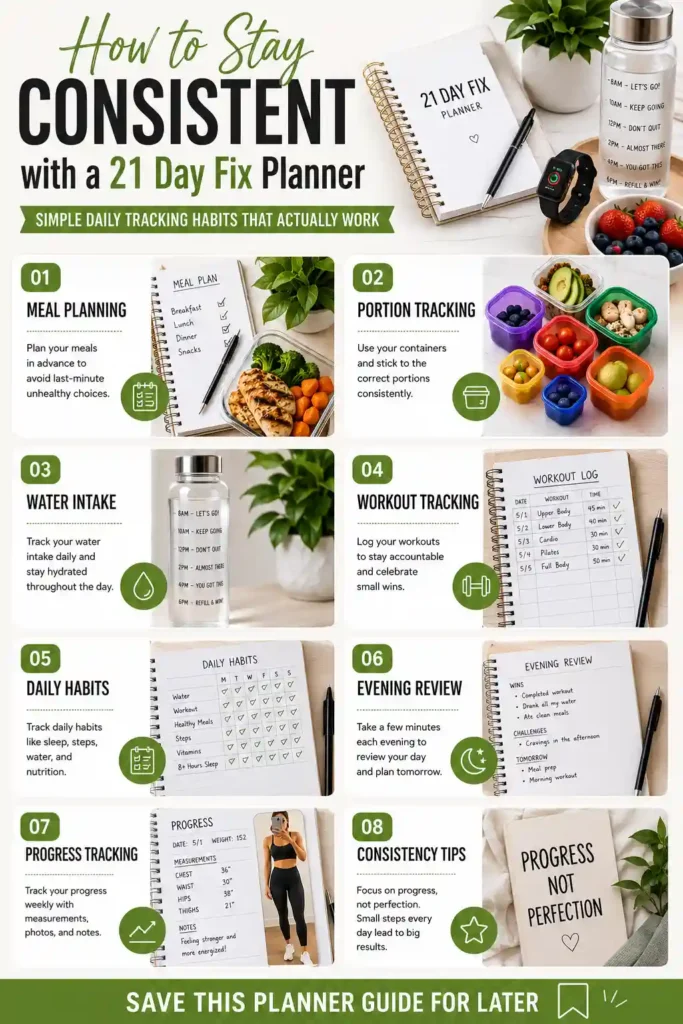 Simple 21 Day Fix Planner to Stay Consistent (Daily Tracking Made Easy) Infographics