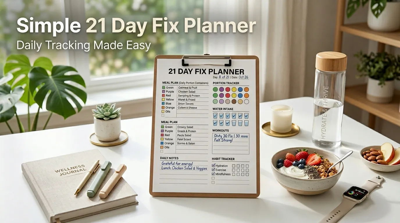 Simple 21 Day Fix Planner to Stay Consistent (Daily Tracking Made Easy)