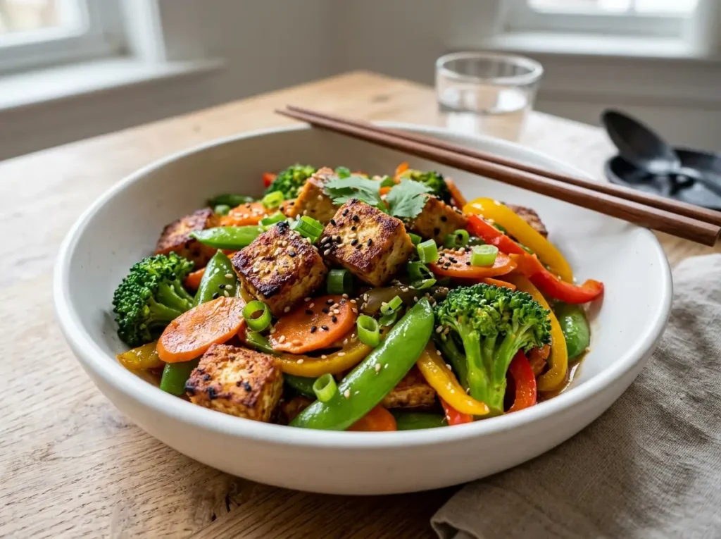 Stir-fried tofu with vegetables
