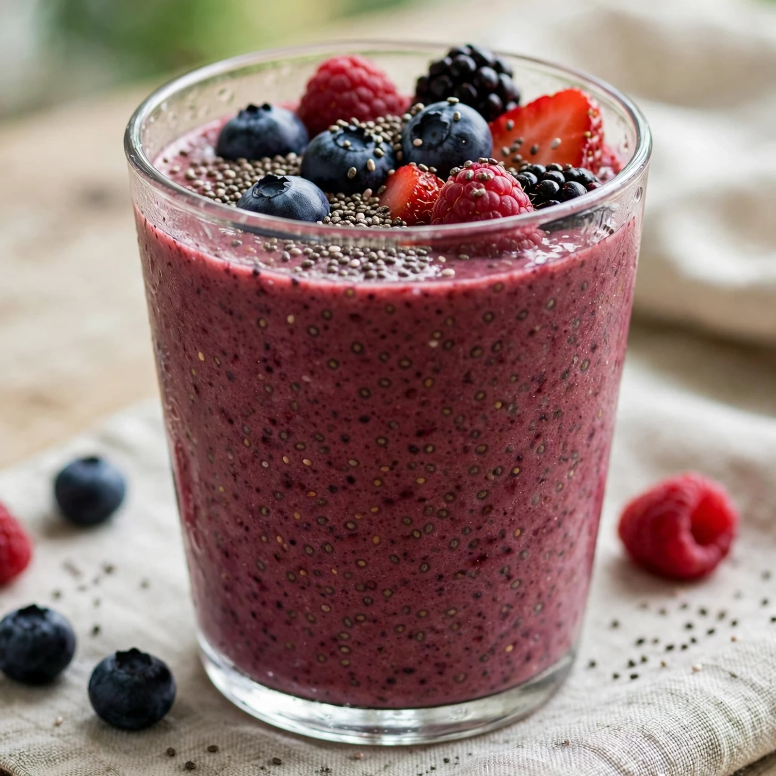 20 Hydrating Summer Anti-Inflammatory Drinks And Smoothies: 1. Berry Chia Smoothie
