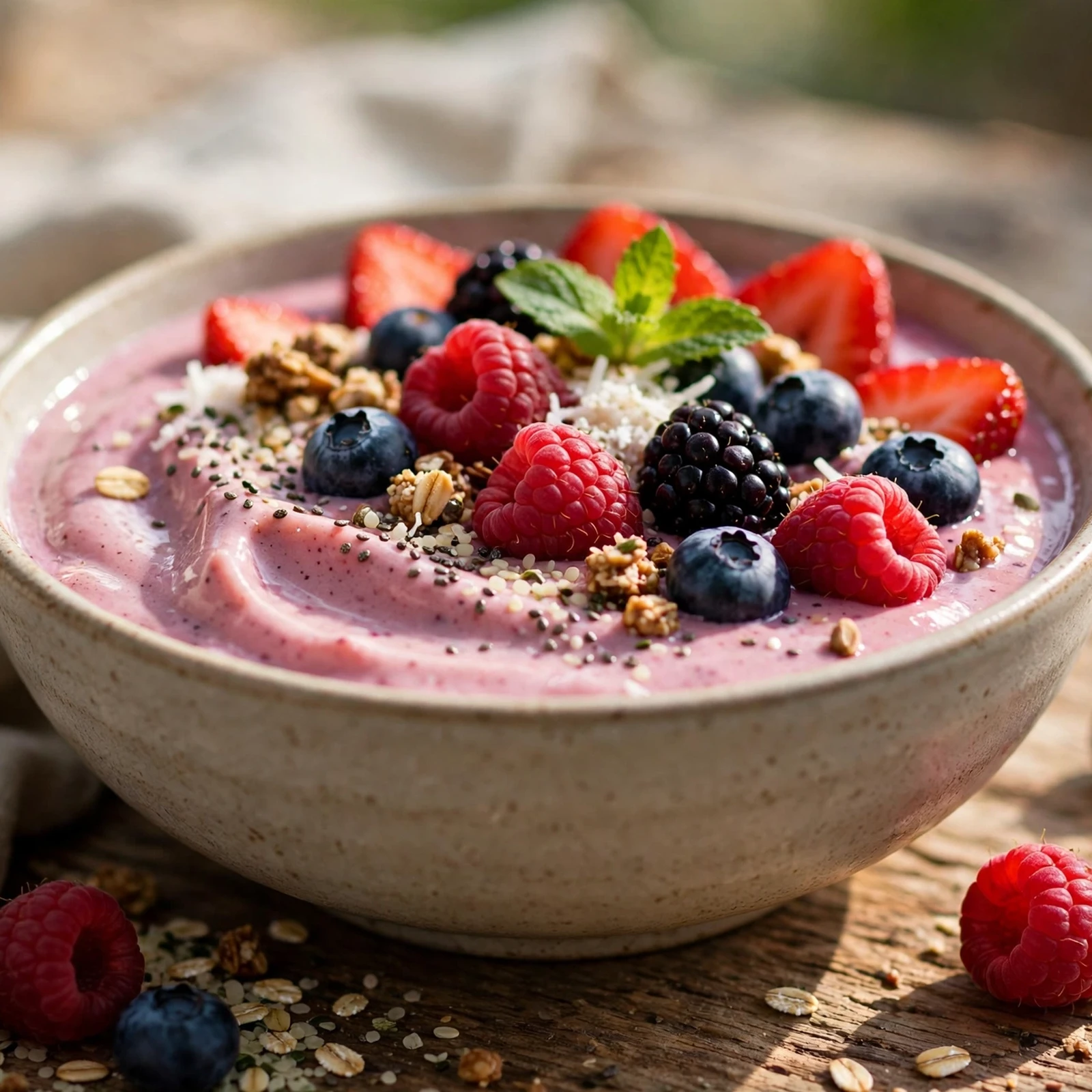 20 No-Cook Anti-Inflammatory Meals for Hot Summer Days: 1. Berry Yogurt Smoothie Bowl