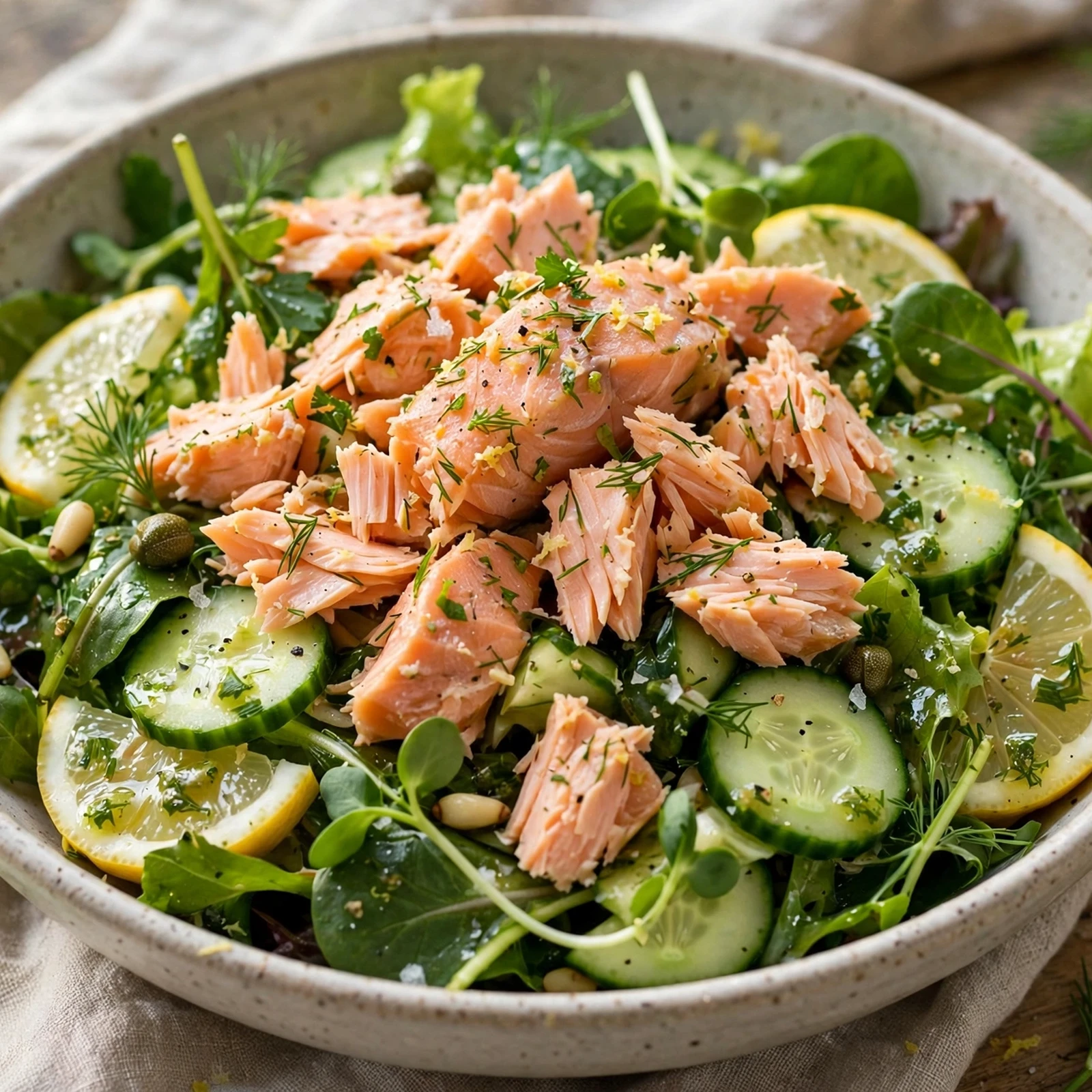 20 Light Summer Anti-Inflammatory Dinners Recipes for Warm Evenings: 1. Lemon Herb Salmon Salad