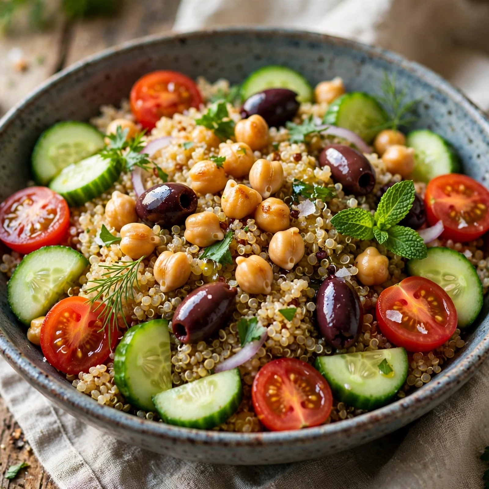 15 Anti-Inflammatory Summer Bowls with Grains, Veggies & Protein: 1. Mediterranean Quinoa Bowl