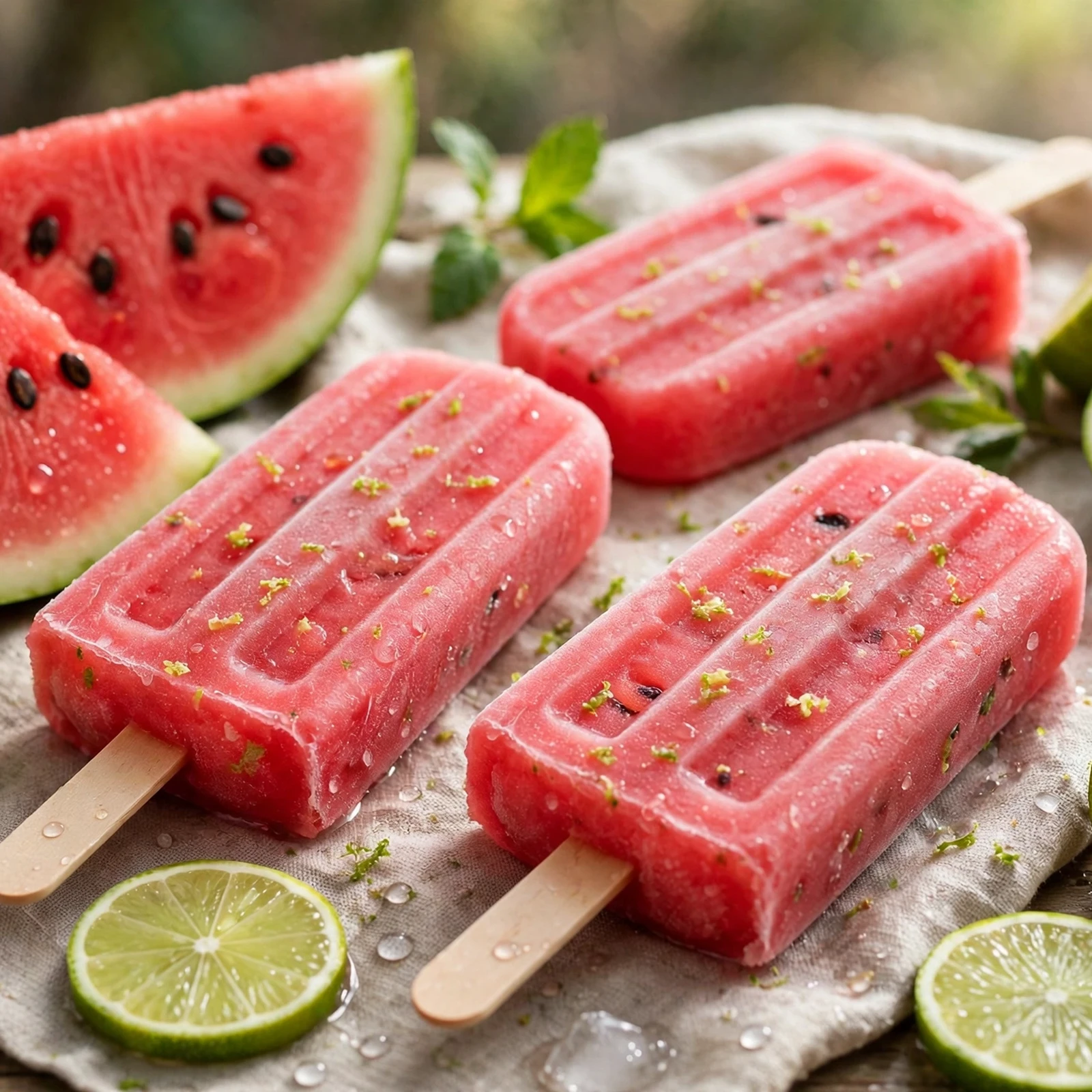 10 Anti-Inflammatory Ice Pops, Sorbets & Frozen Treats for Summer: 2. Watermelon Lime Pops