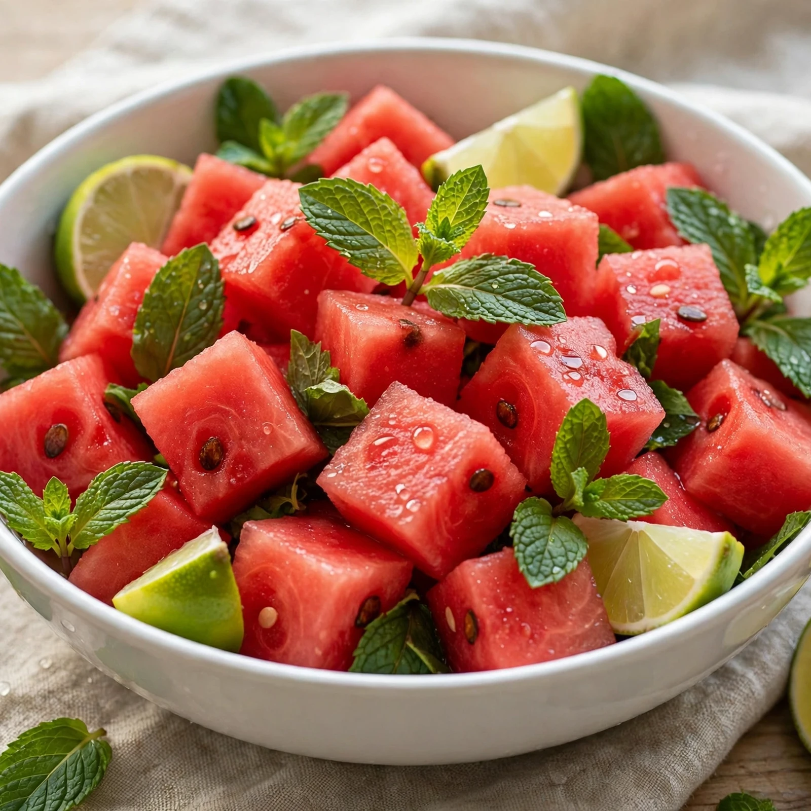 10 Anti-Inflammatory Watermelon And Mango Recipes: 1. Watermelon Mint Fruit Bowl