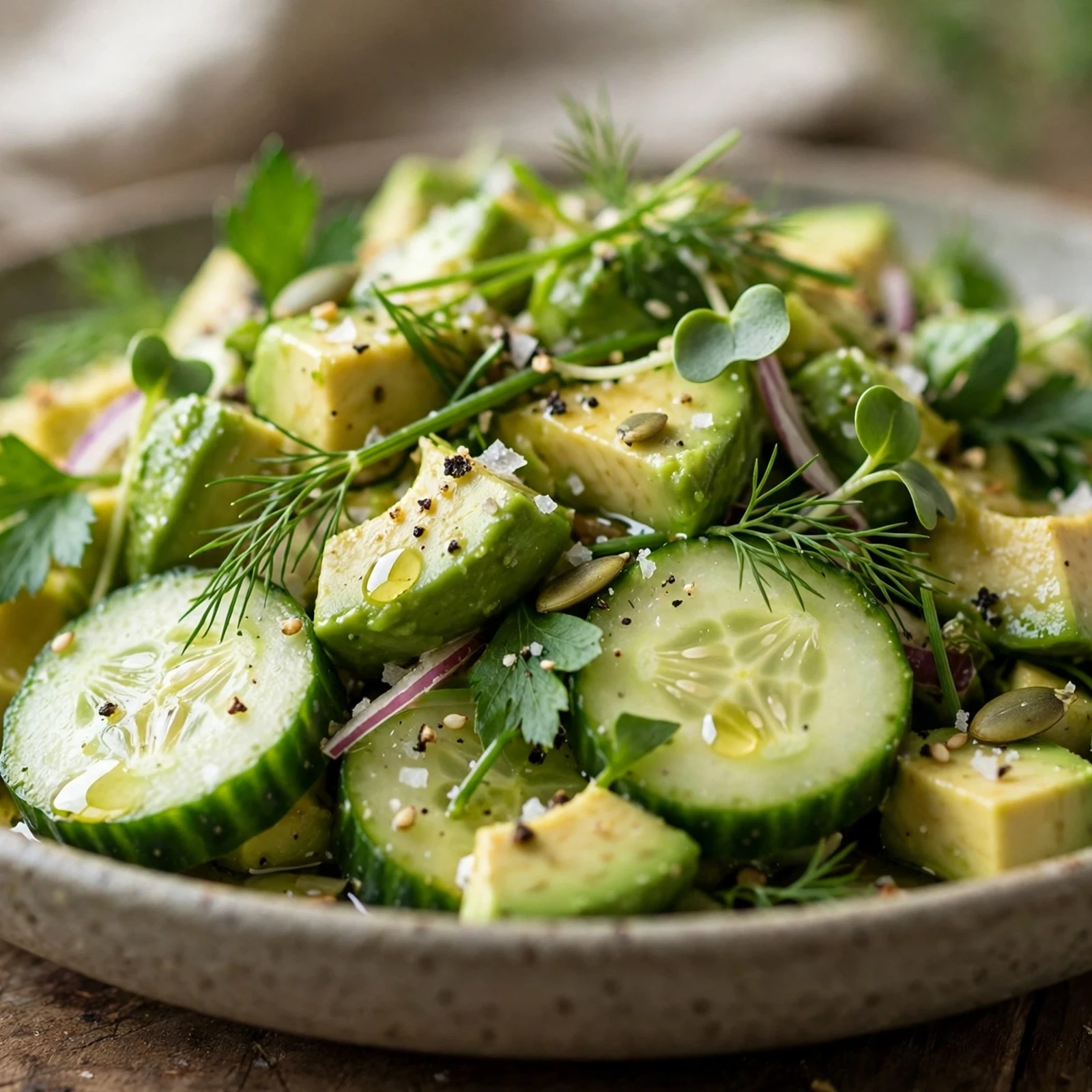 25 Refreshing Summer Anti-Inflammatory Recipes to Beat the Heat: 2. Cucumber Avocado Herb Salad