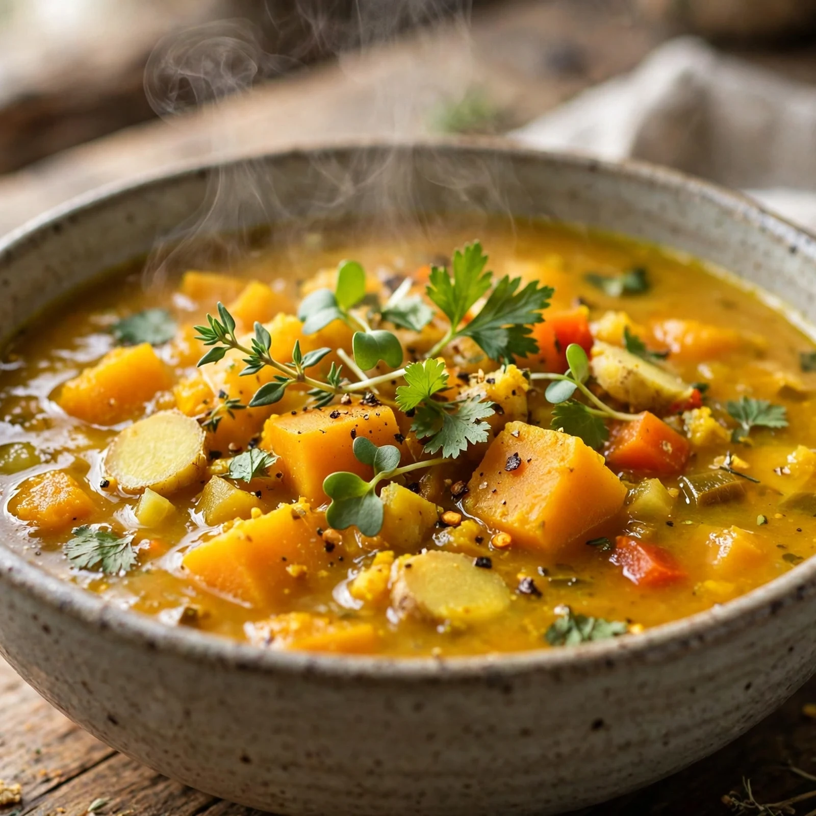 10 Anti-Inflammatory Butternut Squash Soup Recipes for Fall: 2. Ginger Turmeric Butternut Squash Soup