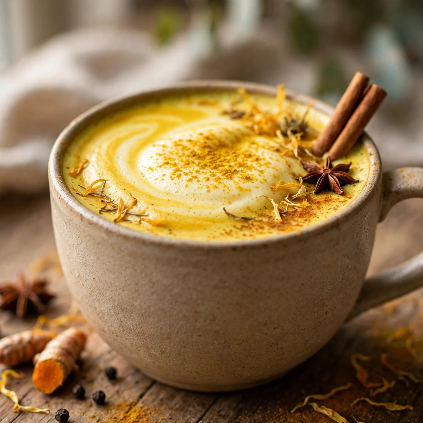 20 Warming Anti-Inflammatory Drinks And Spiced Teas for Fall: 1. Golden Turmeric Latte
