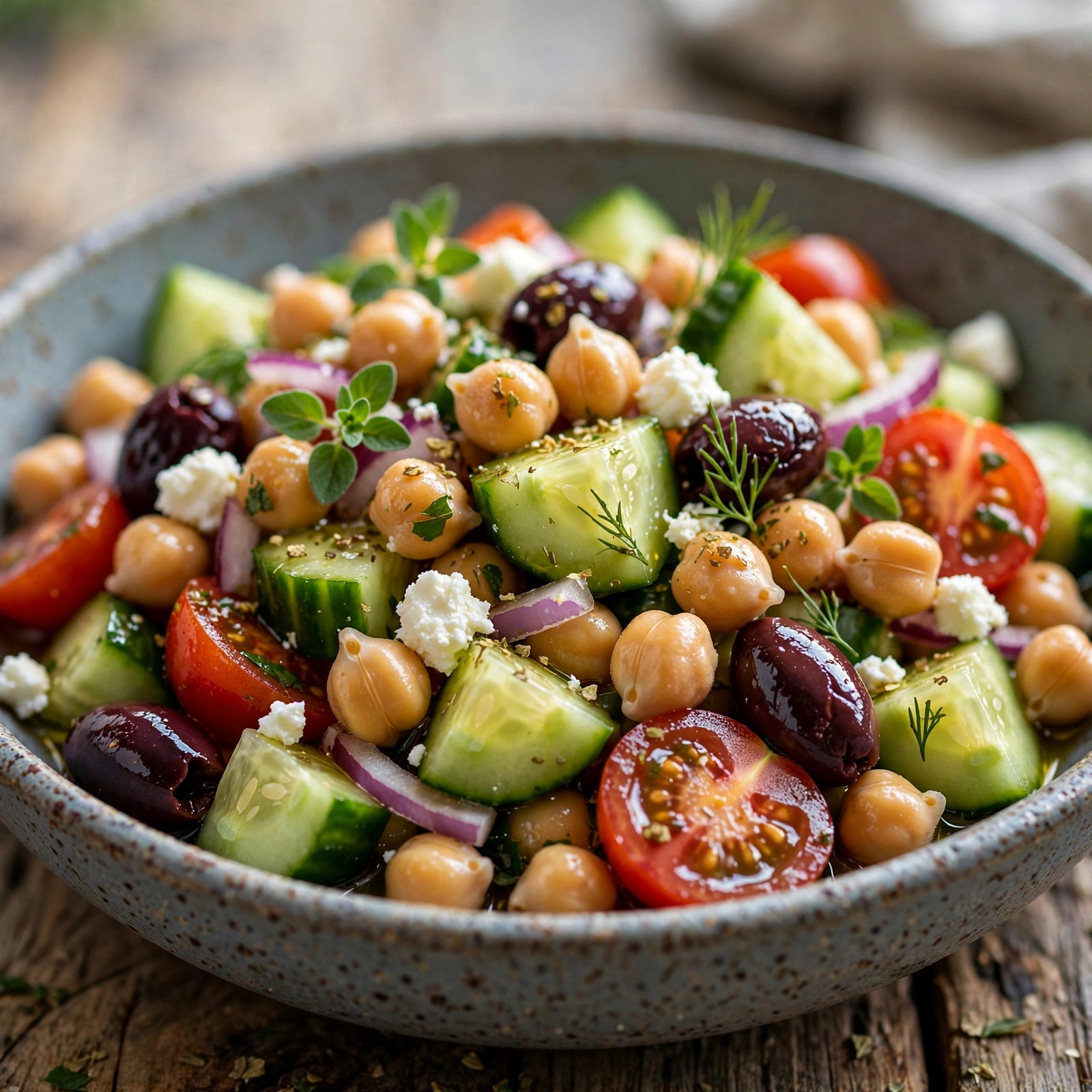 10 Refreshing Anti-Inflammatory Dinner Salads for Summer Heat: 1. Mediterranean Chickpea and Cucumber Salad