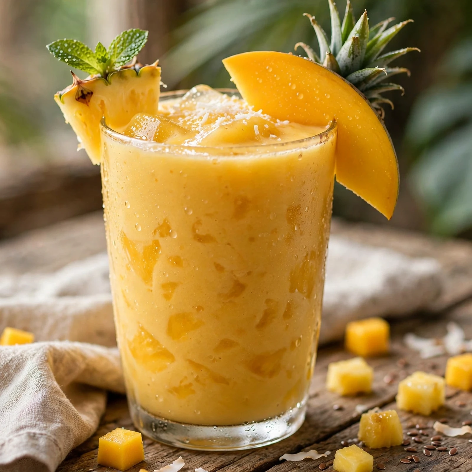 15 Best 21 Day Fix Summer Smoothies (Refreshing & Approved): 2. Tropical Mango Pineapple Smoothie