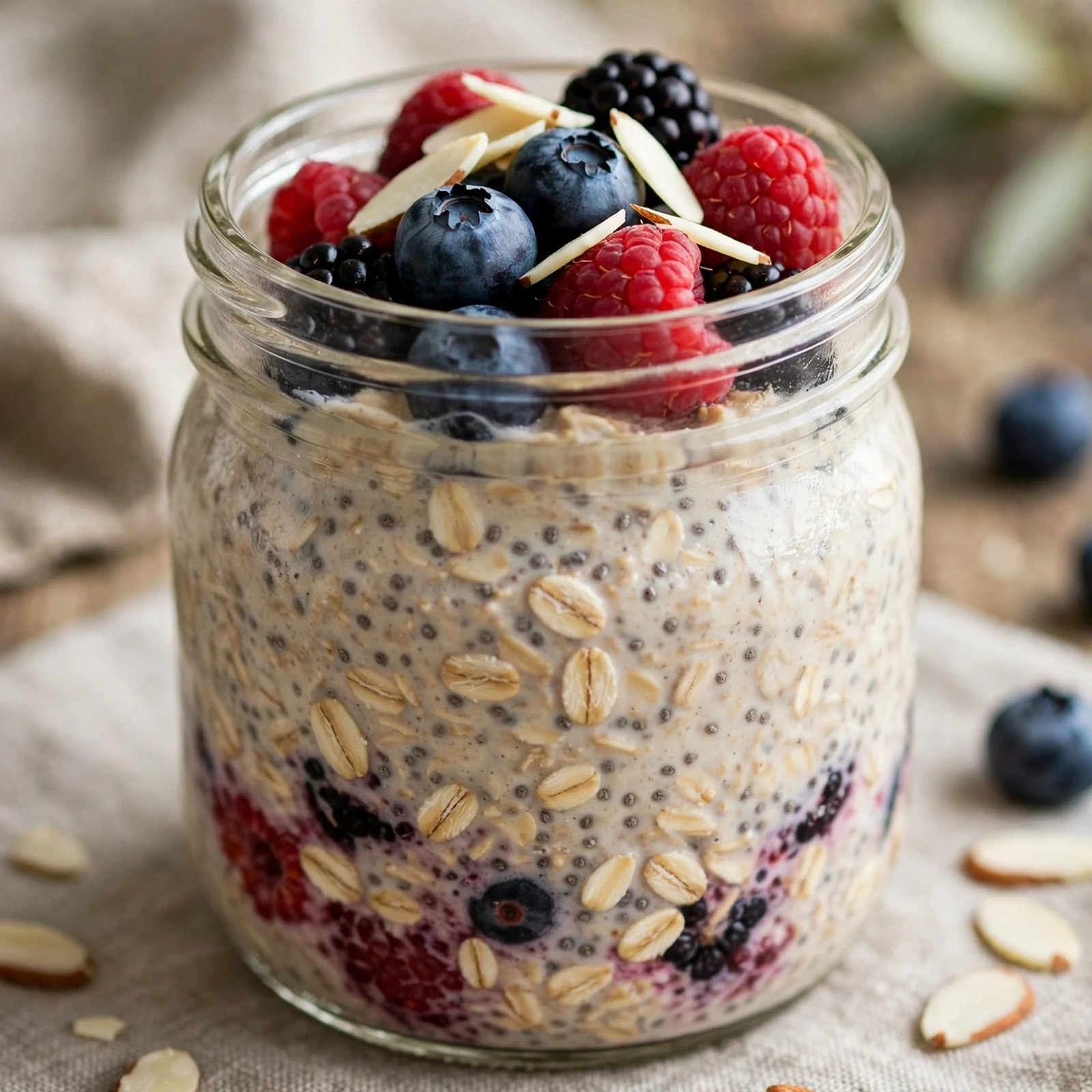 12 Summer Anti-Inflammatory Meal Prep Ideas for Busy Days: Berry Almond Overnight Oats