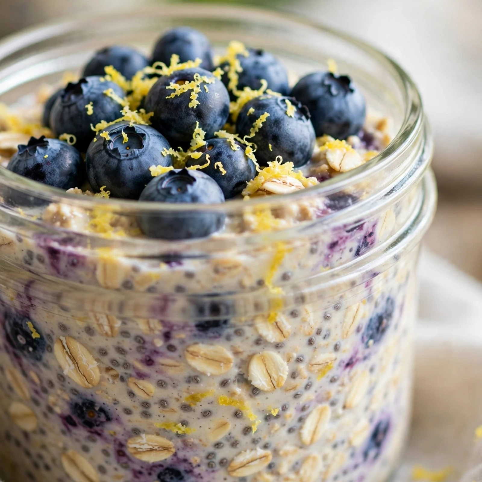 10 Anti-Inflammatory Overnight Oats for Hot Summer Mornings: 1. Blueberry Lemon Overnight Oats