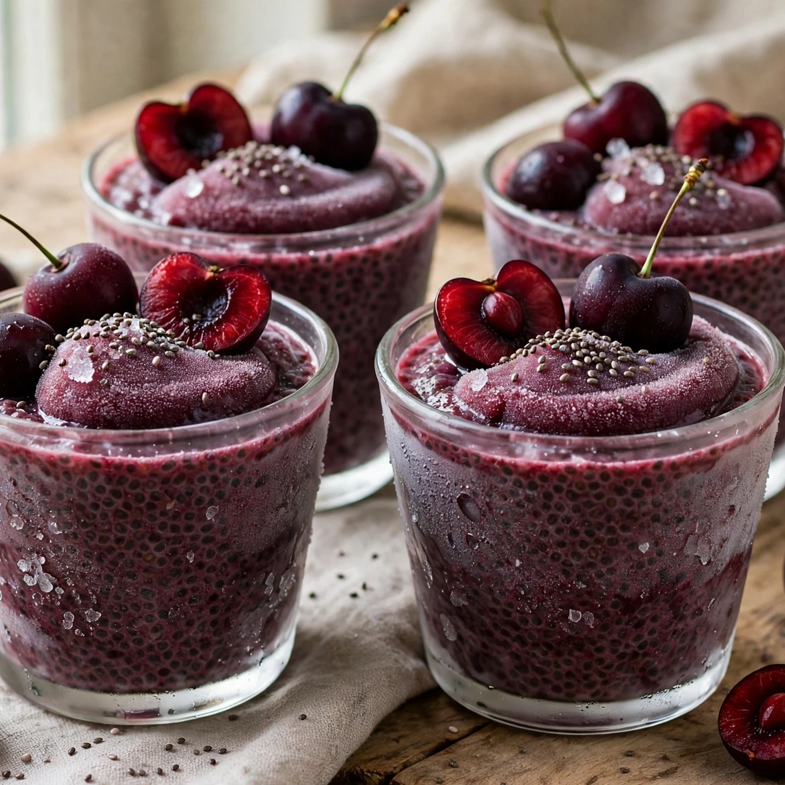 10 Anti-Inflammatory Ice Pops, Sorbets & Frozen Treats for Summer: 4. Cherry Chia Frozen Cups