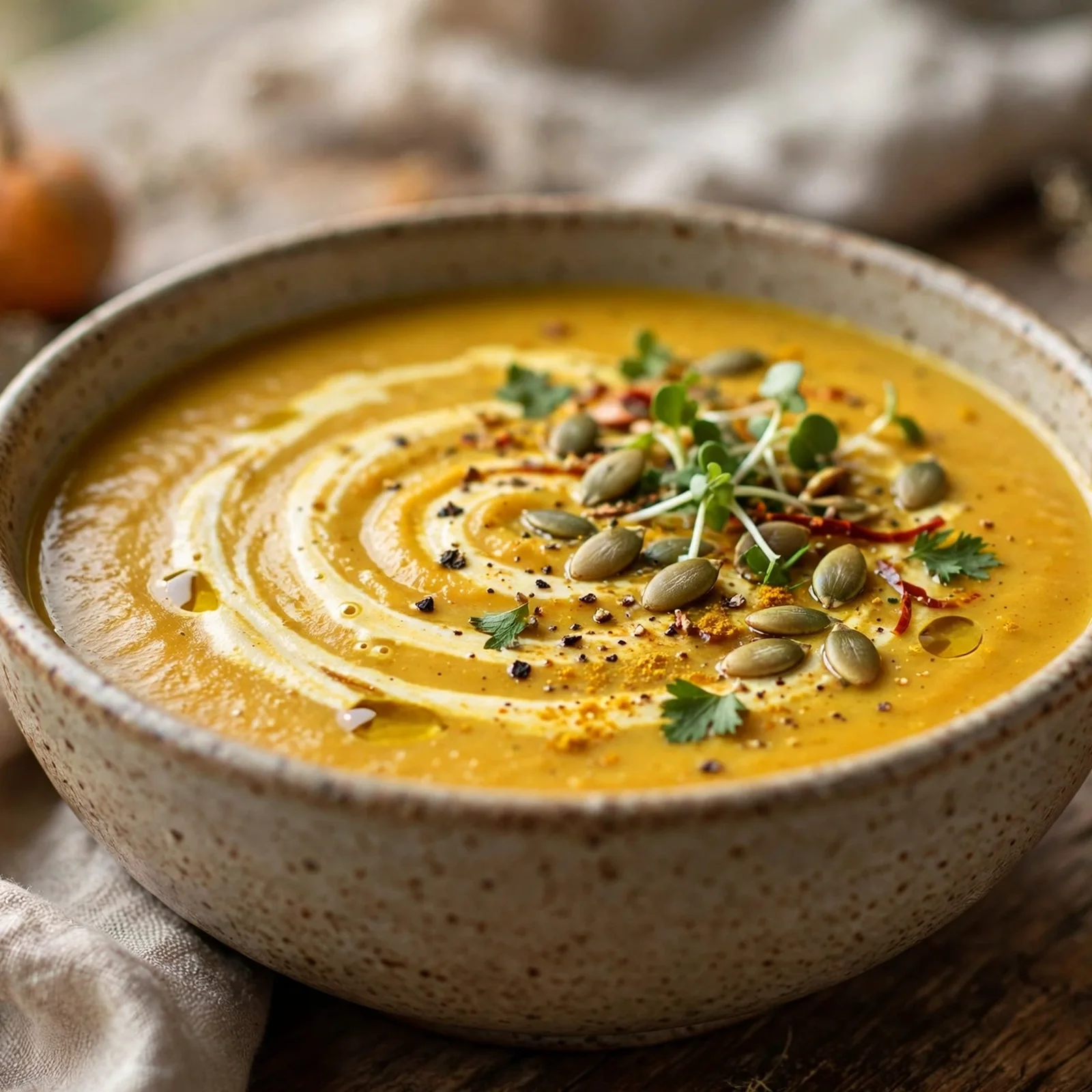 15 Anti-Inflammatory Pumpkin Recipes for the Fall Season: 2. Cozy Pumpkin Turmeric Soup