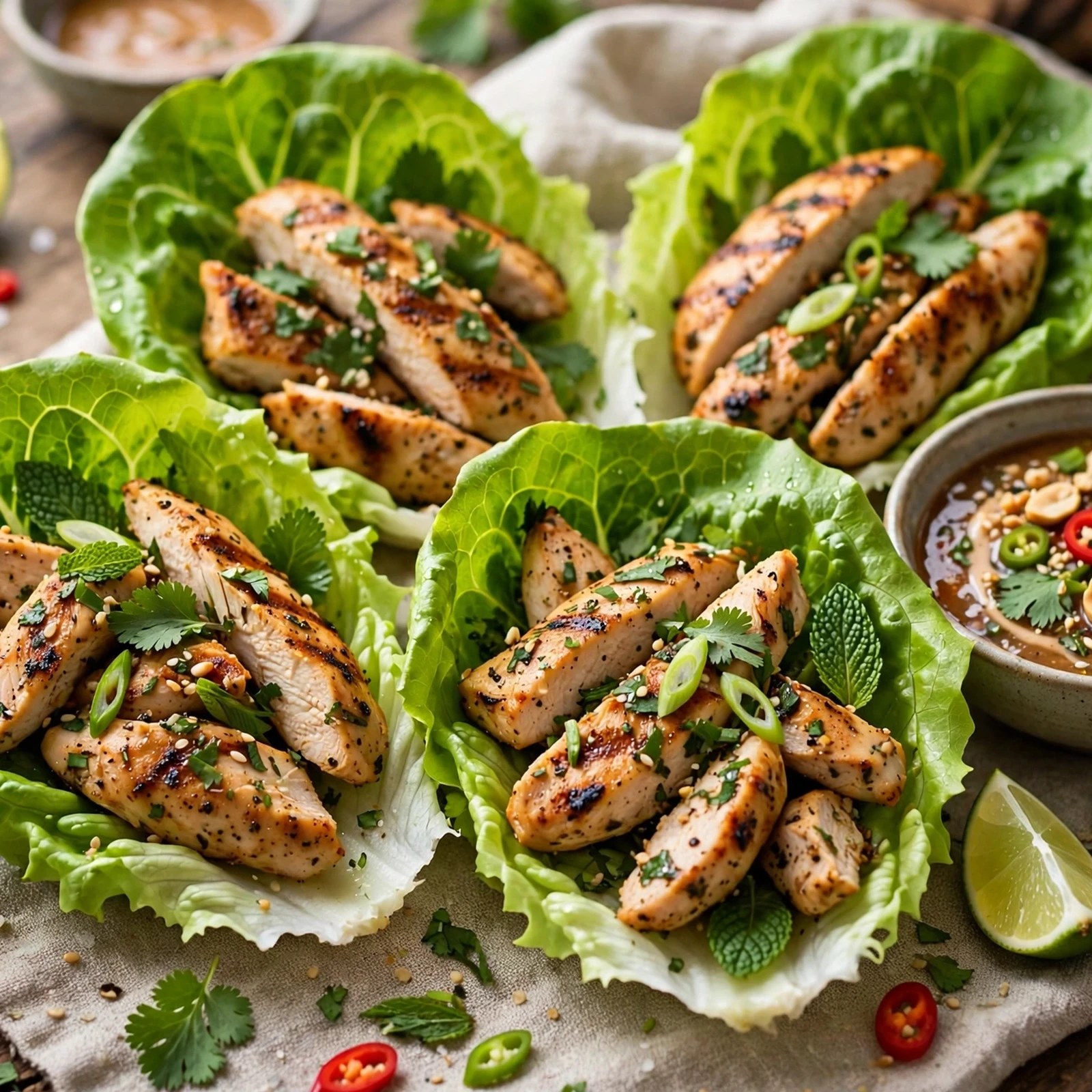 20 Light Summer Anti-Inflammatory Dinners Recipes for Warm Evenings: 3. Grilled Chicken Lettuce Wraps