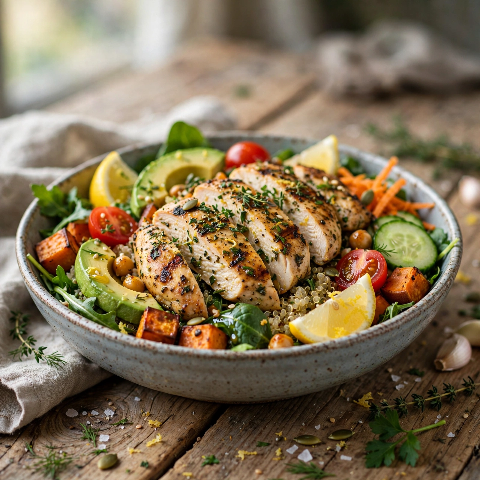 21 Day Fix Summer Meal Prep (Beat the Heat & Stay on Track): 1. Grilled Lemon Herb Chicken Power Bowls