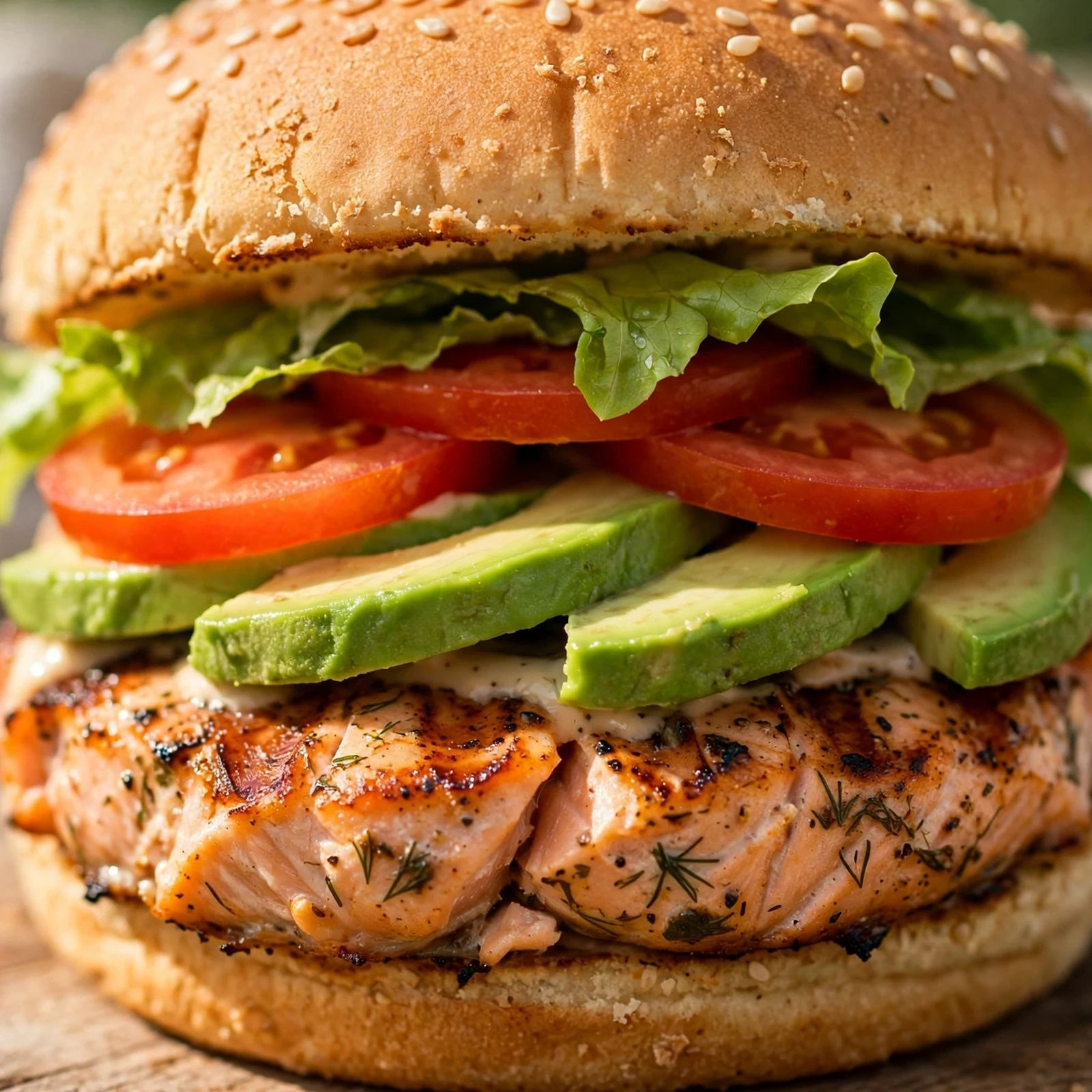 10 Anti-Inflammatory Summer Burgers and Wraps Packed With Fresh Flavor: 2. Grilled Salmon Burger with Avocado