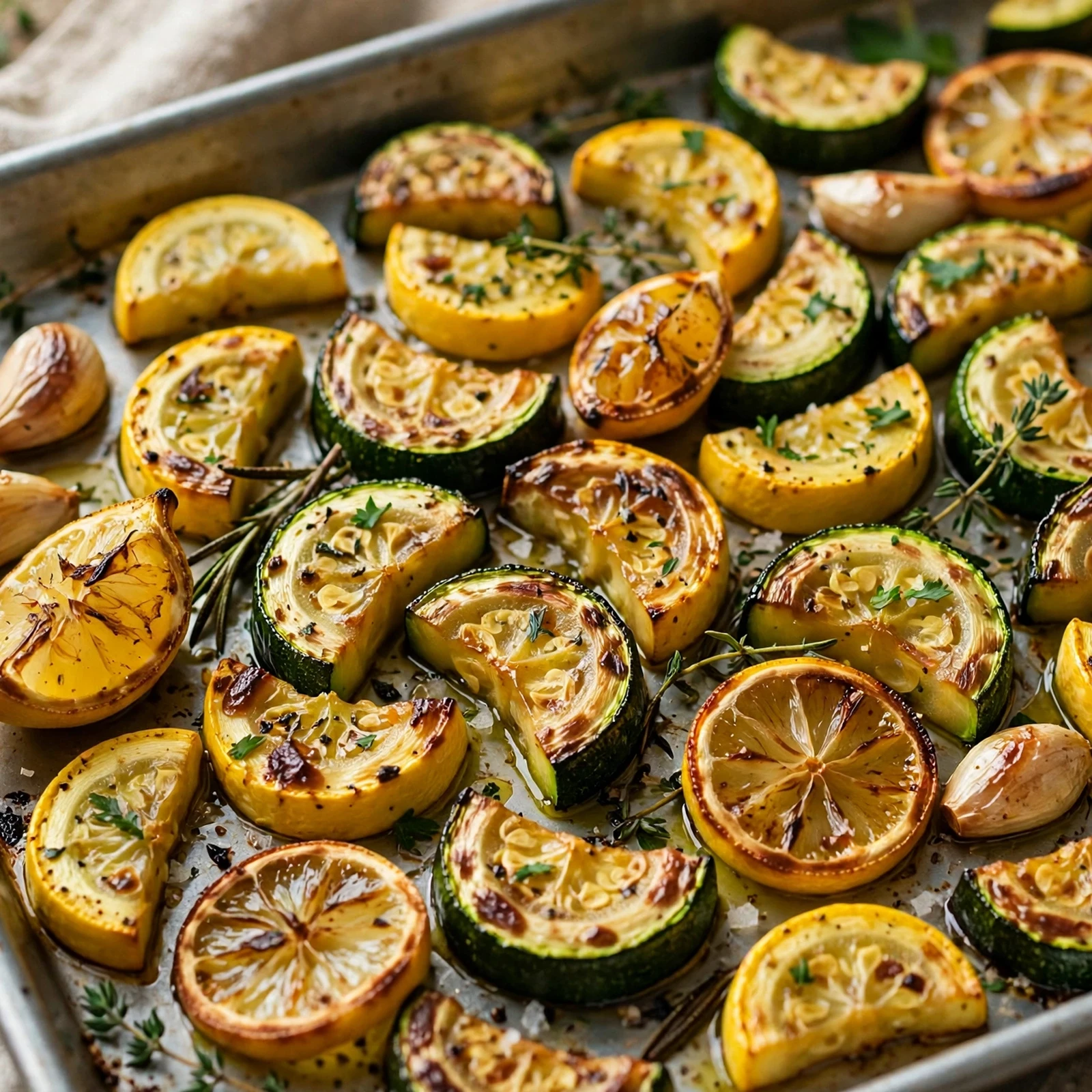 12 Anti-Inflammatory Zucchini And Summer Squash Recipes: 1. Lemon Garlic Roasted Zucchini & Yellow Squash