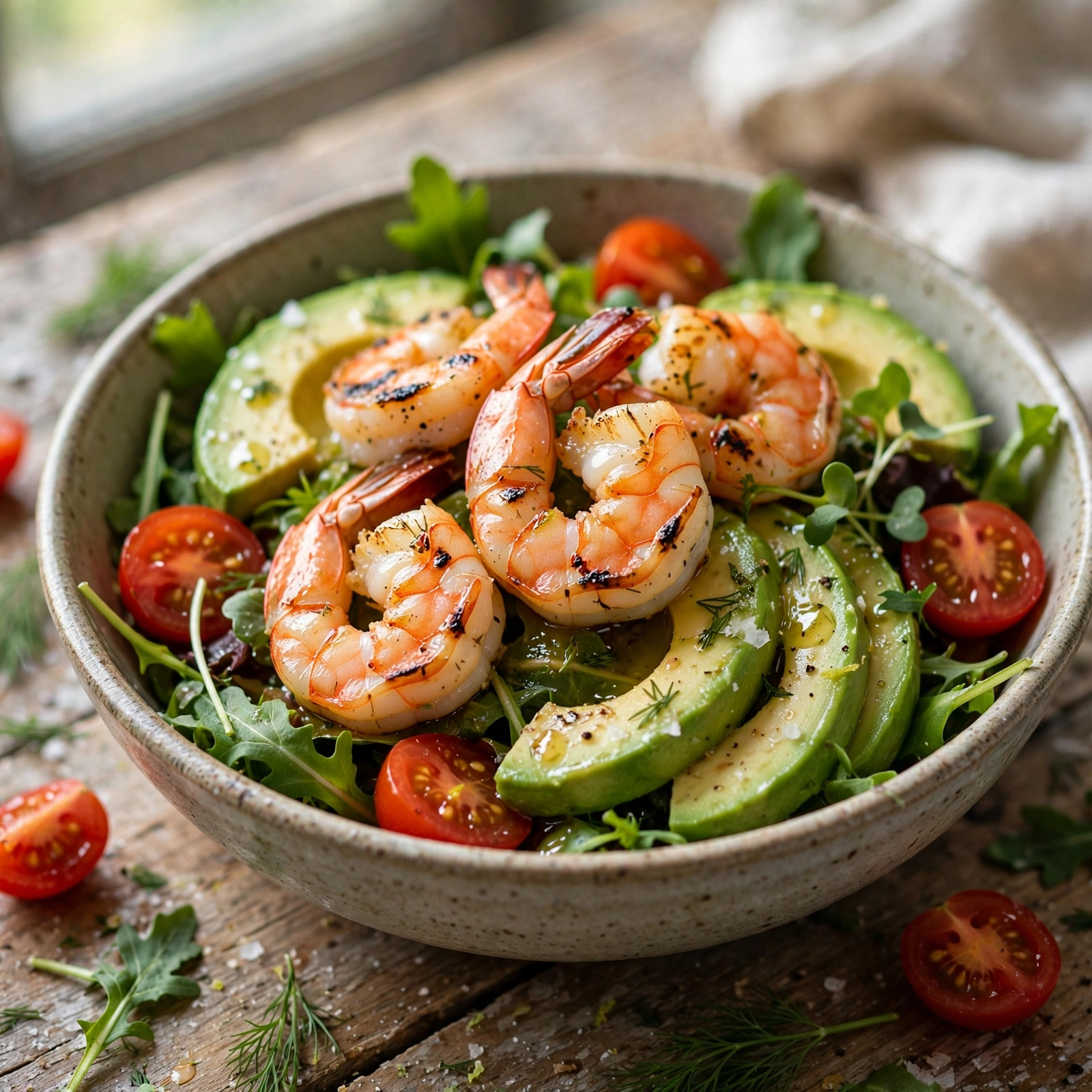 15 Best 21 Day Fix Summer Dinner Ideas (Easy & No Heavy Meals): 2. Shrimp & Avocado Summer Salad