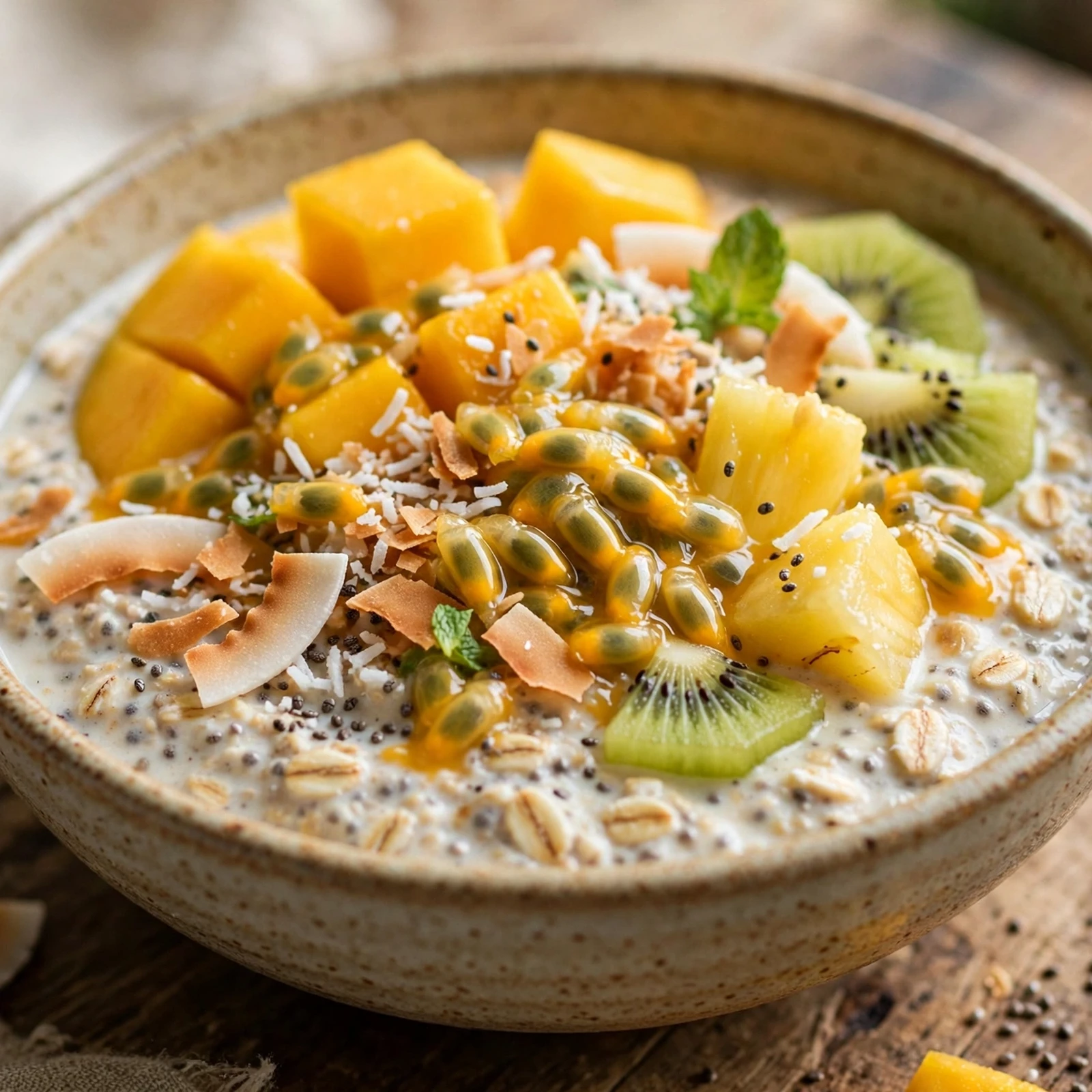 20 21 Day Fix Summer Breakfast Ideas (Quick & Light Mornings): 2. Tropical Overnight Oats