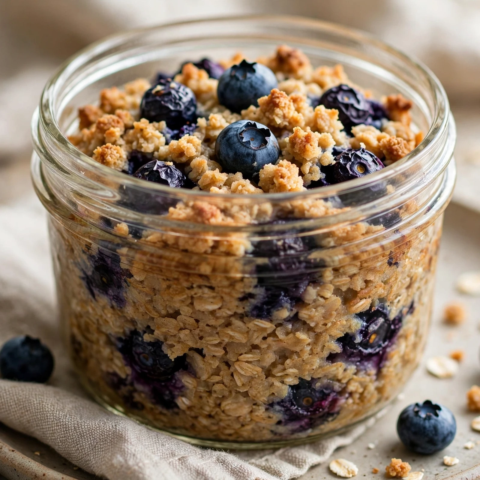 10 Make-Ahead 21 Day Fix Baked Oatmeal Jars for Busy Mornings: 2. Blueberry Muffin Baked Oatmeal Jar